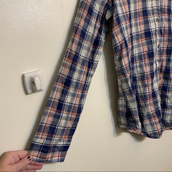 Paper Crane plaid & lace button down shirt, medium - Picture 6 of 7